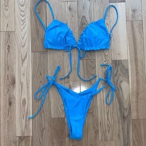 Bright blue bikini